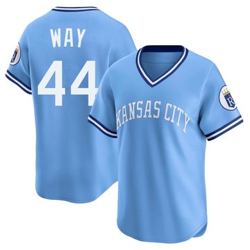Beck Way Men's Limited Kansas City Royals Light Blue Throwback Cooperstown Collection Jersey